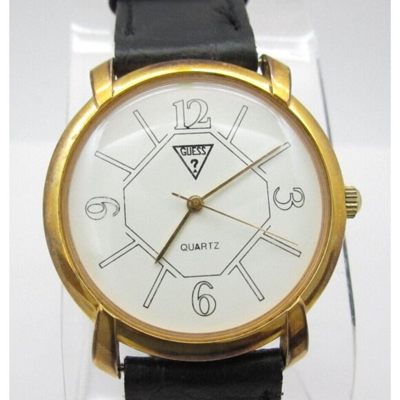 Vtg Women Guess Quartz WR Analog 33mm Dial Round Watch (G849) "New Battery" - Picture 1 of 10